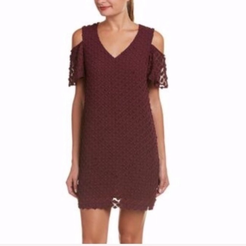 bcbgmaxazria kia burgundy dress new